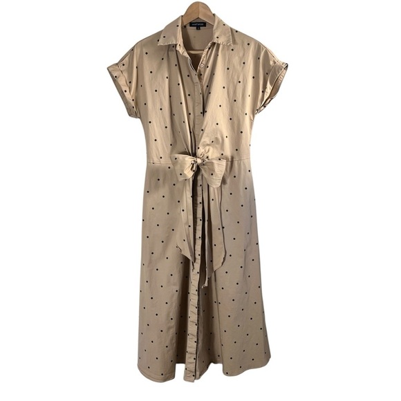 WYATT WYLDE Veronica Midi Dress in Khaki Spot - Picture 3 of 12